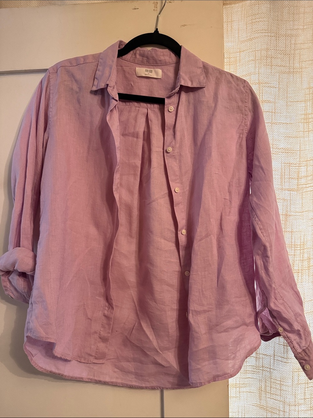 Light Lavender Linen Button-Up Shirt